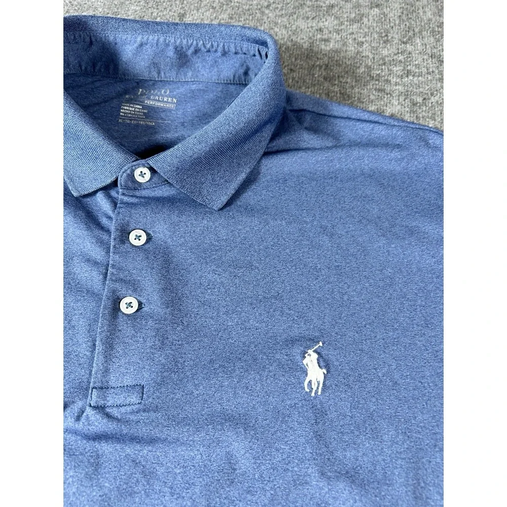 POLO RALPH LAUREN Performance Polo Shirt Blue XL Short Sleeve Stretch